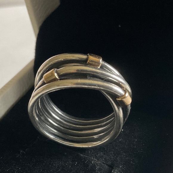 Pandora Silver and Gold Intertwined Ring - Picture 8 of 8